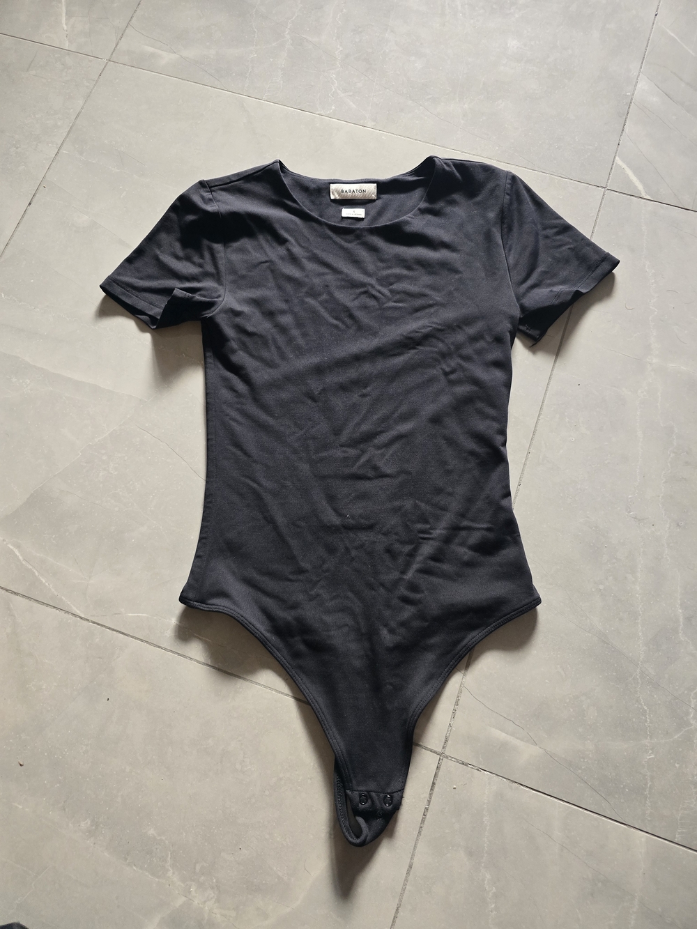 Aritzia Babaton Black Crewneck Bodysuit